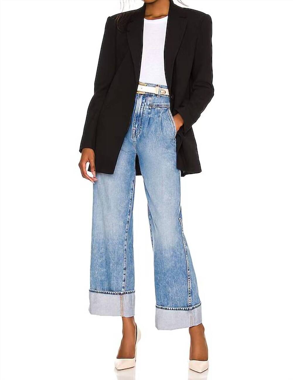 NEW GRLFRND morgan pleated high rise jean in riverside